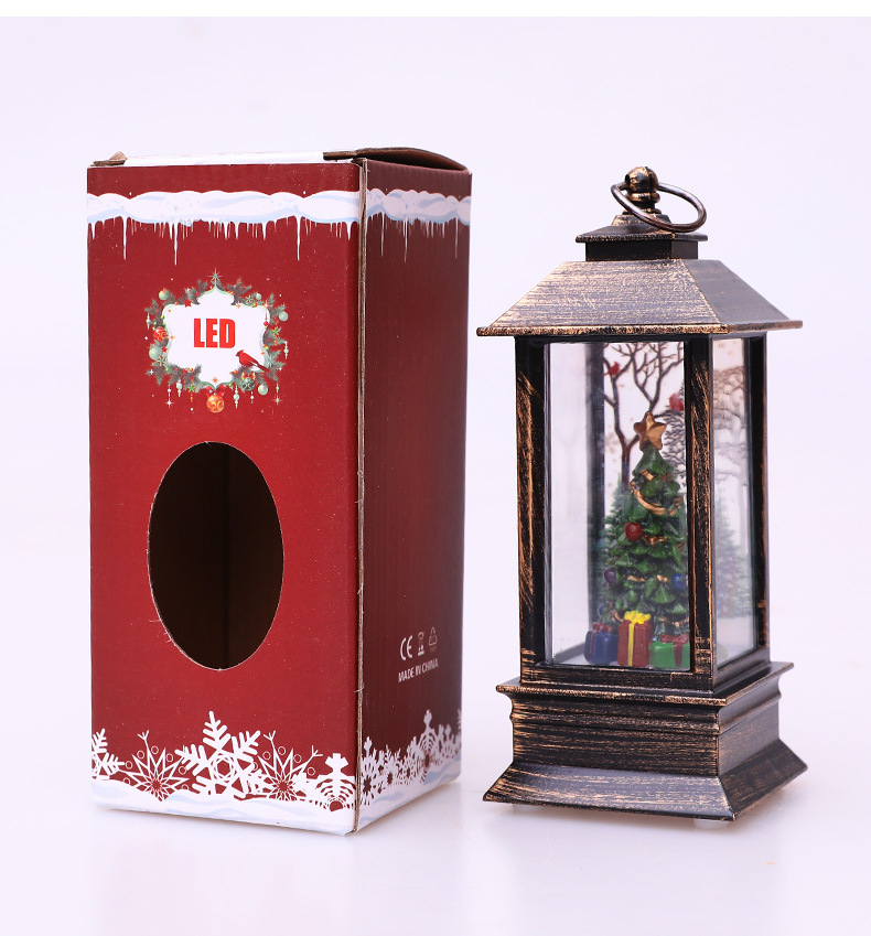 Cross-border Christmas wind lanterns, portable oil lamps for the elderly, hotel table ornaments, Christmas tree scene decoration props pic 10