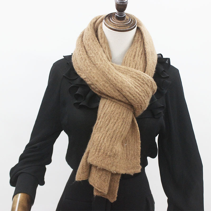 韩版ins风针织围巾拉毛围巾时尚简约韩系围脖详情3