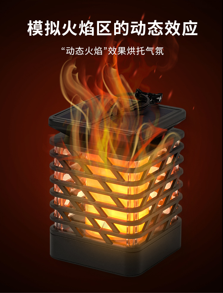 Amazon Solar flame lamp 12LED landscape ground plug lawn lamp Outdoor courtyard atmosphere decorative wall lamp pic 5