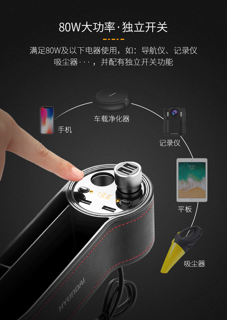 80W大功率-独立开关