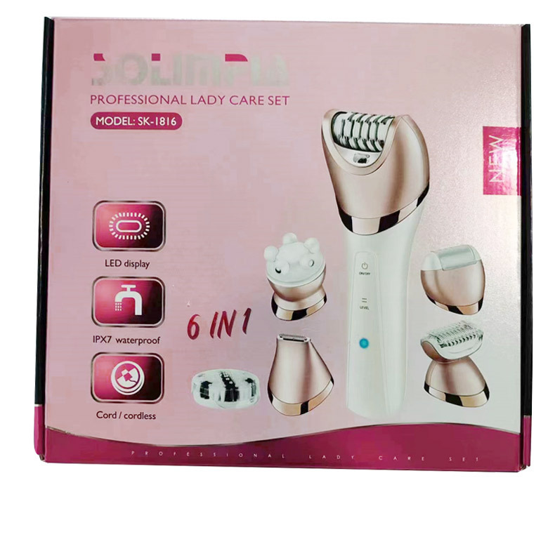 SOLIMPIA Cross-border New multi-functional hair remover for women 6-in-1 styling set, home electric facial cleansing device, hair removal device pic 15