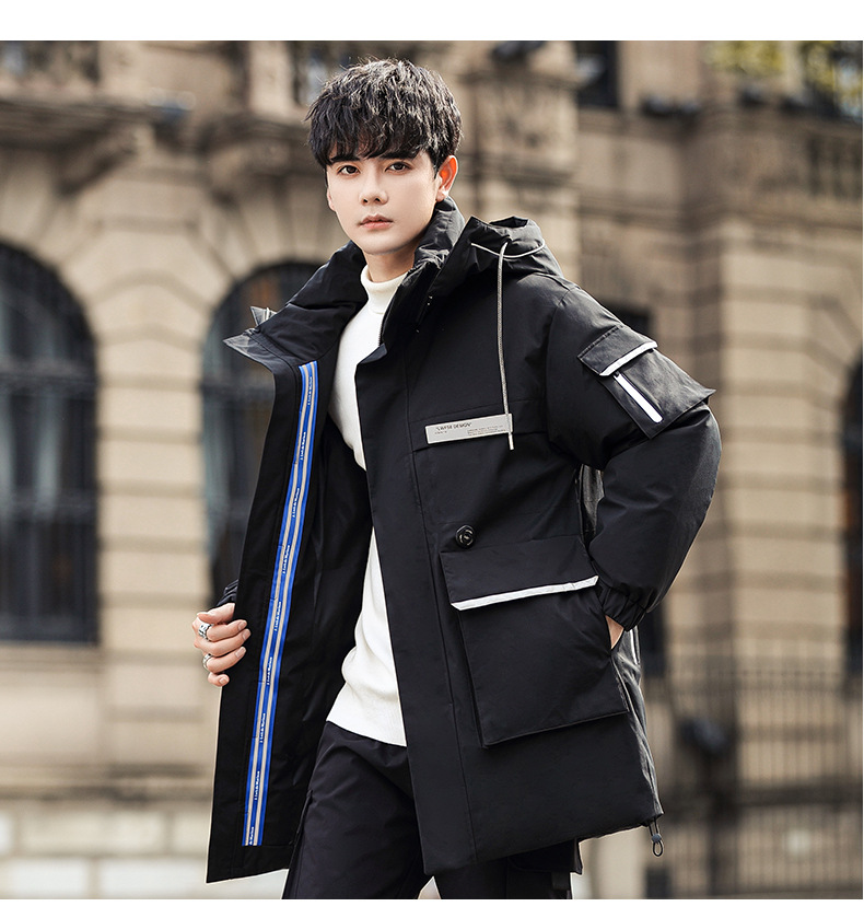 工装羽绒服男中长款2022年冬季新款男士保暖外套百搭男装潮牌上衣详情17