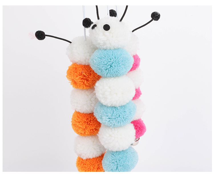 Productos para mascotas productos para mascotas juguetes para gatos cuerda elástica oruga juguete para gatos anillo de colgante oruga de peluche gato desde juguetes de hola pic 9