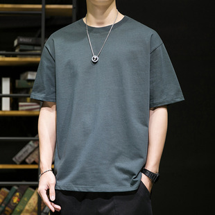 Summer five-sleeved T-shirt for men and teenagers 2023 new style, a trendy brand of half-sleeved and short-sleeved pure cotton T-shirt for men pic 4