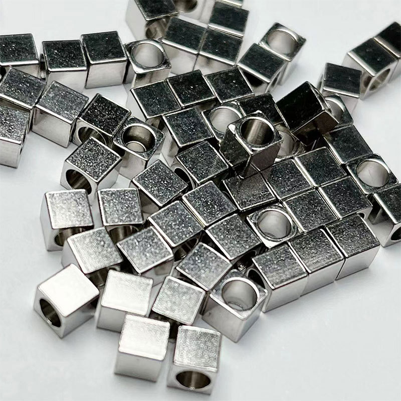 Square stainless steel spacer multi-purpose bracelet, necklace accessory, diy jewelry accessory, bracelet loose beads, spacer beads wholesale pic 1