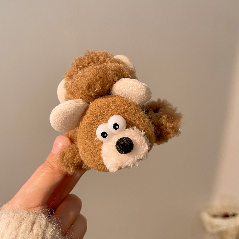 Cute plush hair clips for autumn and winter, back hair curls, face bangs, side clips, sweet large intestine hair bands pic 4