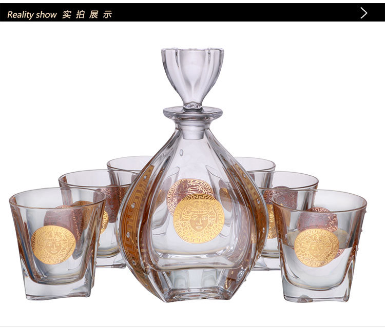 new style whisky brandy sets gold painted drinkware Whisky Painted Gold Set pic 8