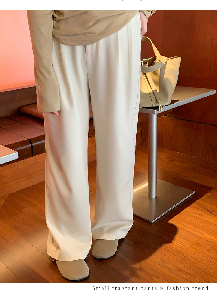 大码女装西装裤女春季垂感高腰显瘦休闲裤宽松阔腿裤百搭直筒裤裤详情19