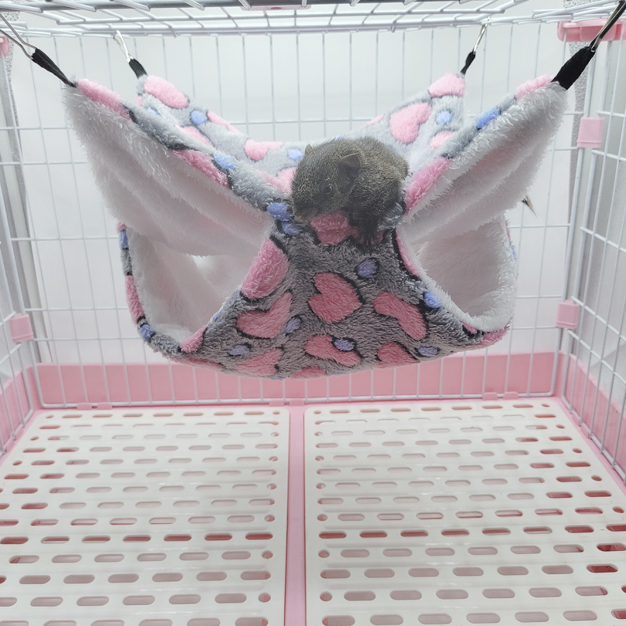 蜜袋鼯保暖双层夹层吊床小宠吊床悬挂式松鼠睡袋宠物用品仓鼠吊床详情14