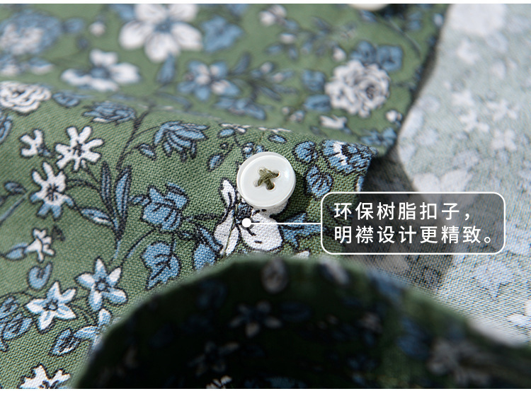 春季男士印花长袖衬衫全棉牛津纺翻领高档休闲青年衬衣批一件代发详情17