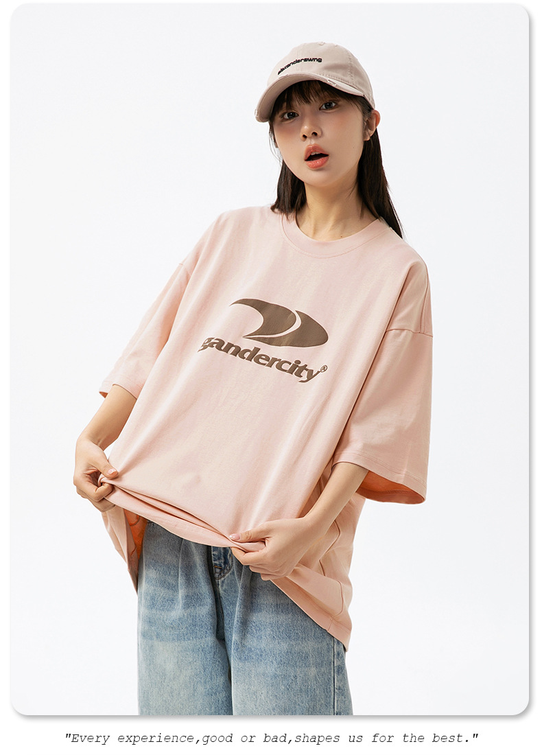 韩路男装 潮牌印花宽松短袖T恤男女夏季新款纯棉情侣美式复古体恤详情28