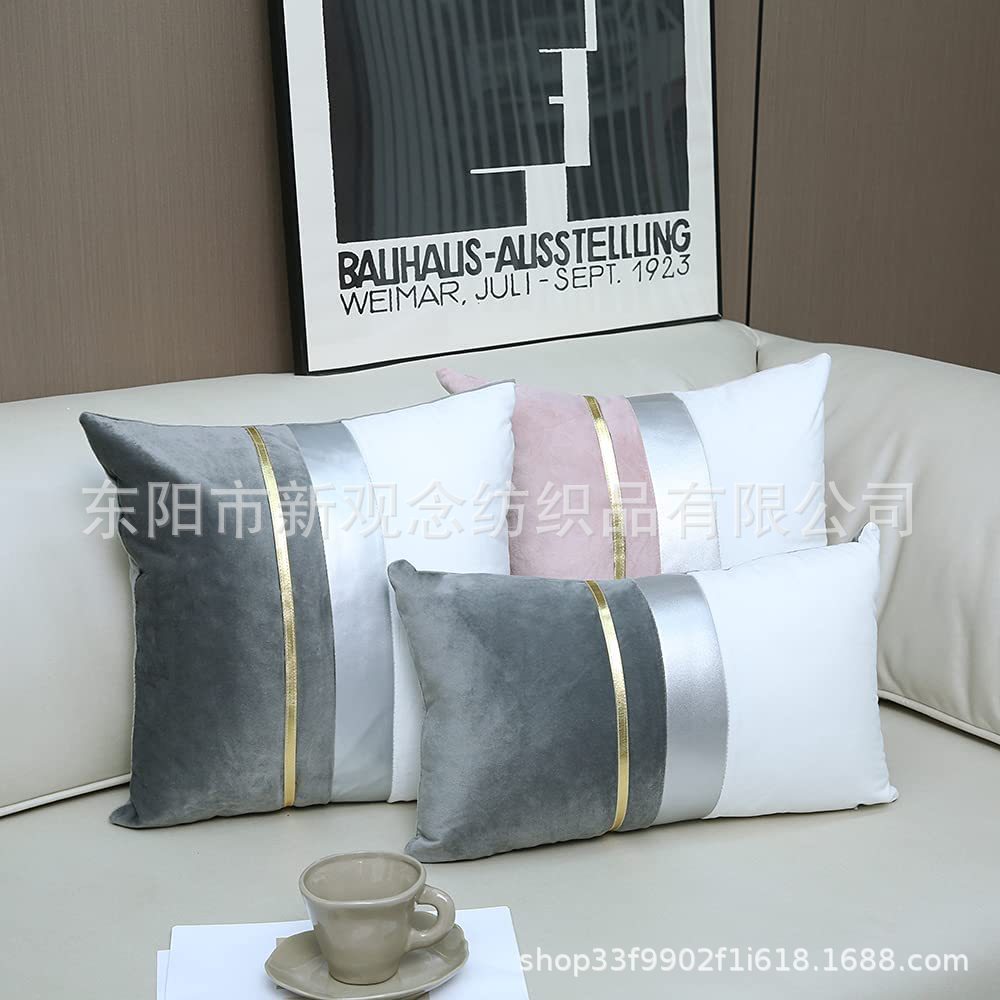 New gold bar spliced pillowcase, silver bar cushion, Dutch fleece pillowcase, velvet pillow, factory direct sales pic 14