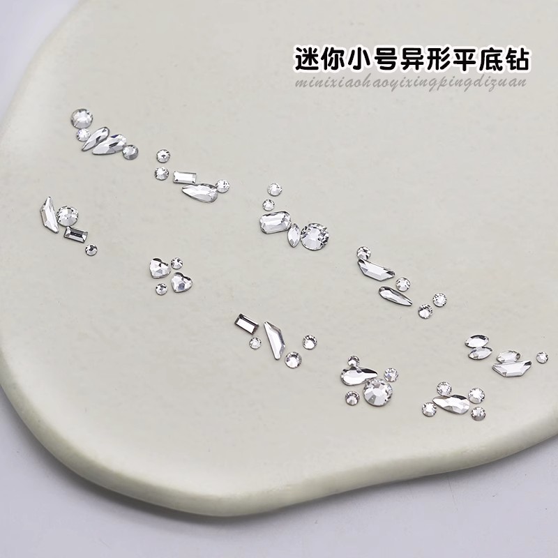 Nail art irregular-shaped diamonds, flat-bottomed non-dropping small diamond jewelry, mixed small flat-bottomed diamonds, a whole batch of dazzling nail art jewelry fragments pic 21