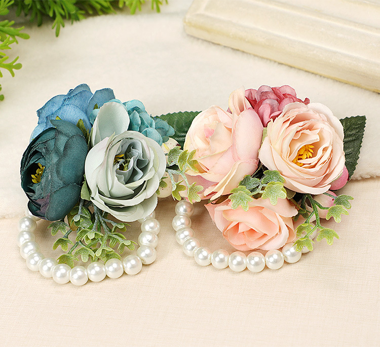 Wedding products: Super fairy-like Korean-style bride wrist flowers, bridesmaid sister groups, simulated flower wristbands, wholesale wedding supplies pic 10