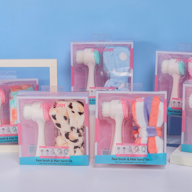 越光双头洗脸刷发带套装 硅胶洗脸刷 软毛硅胶洁面刷详情23