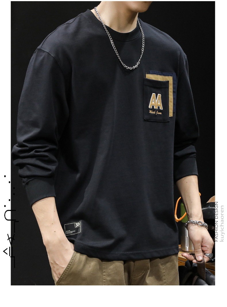 Sticky bag manga larga camiseta hombre holgado tallas grandes primavera 2024 nuevo estilo hombre heavy pound cuello redondo ropa primavera/otoño pic 20