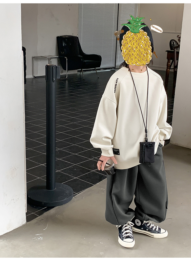 童装2024新款卫衣儿童卫衣男童时髦潮打底衫韩版宝宝上衣男孩宽松详情50