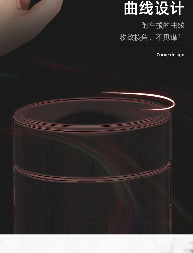家尚嘉现代家用直投桶客厅酒店卧室创意分离不锈钢无盖圆形垃圾桶详情12