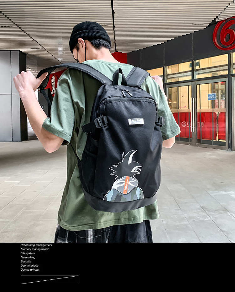 2021 Korean version fashionable couple style cartoon print cool backpack, large-capacity trendy schoolbag for junior and senior high school students pic 21