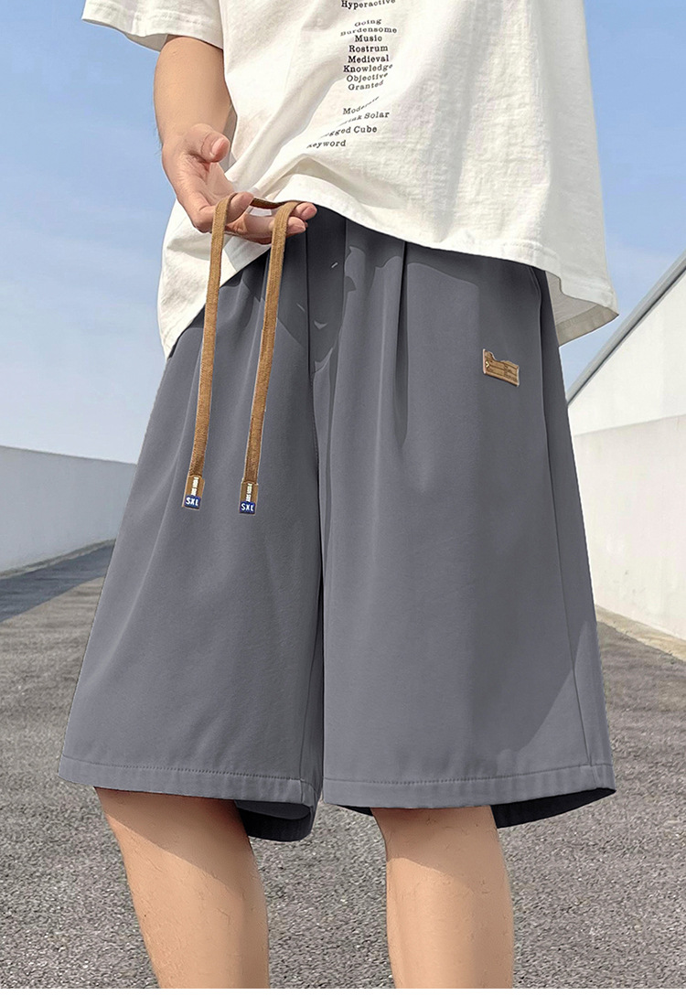 Ice silk shorts for men, summer thin basketball sports, quick-drying beach mid-length pants, loose workwear, casual 5-inch pants pic 20