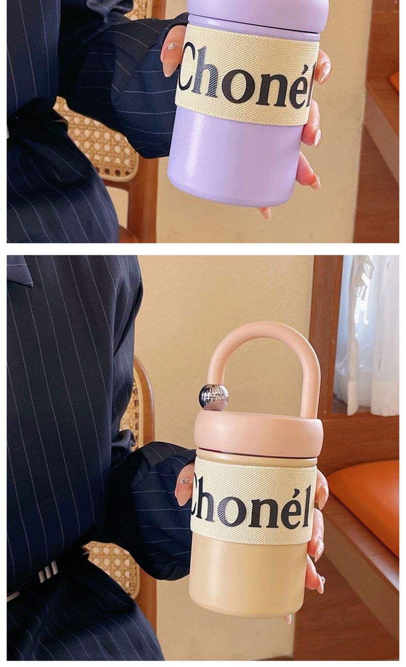 新款小香风保温杯法式高级女生随手杯直饮便携双层不锈钢杯子礼品详情13