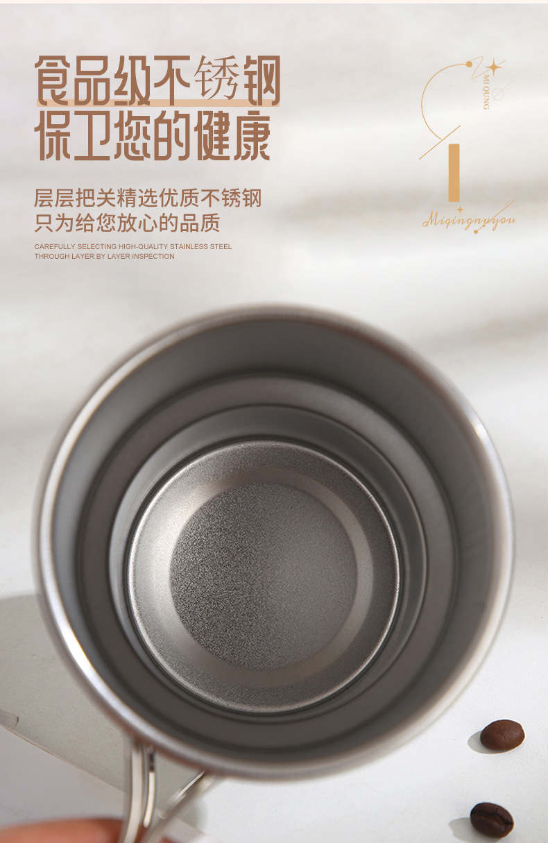 Single-layer rolled edge 304 stainless steel water cup, office coffee cup, foldable beer mug, outdoor camping portable cup pic 8