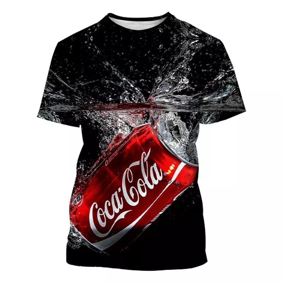 The latest summer bestseller is the Coca-Cola T-shirt with 3D digital printing, a fashionable and trendy loose short-sleeved top pic 8