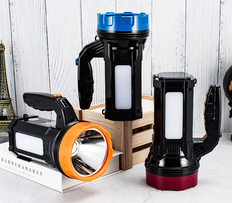 家用应急照明探照灯 强光远射LED手电筒  户外巡逻手提灯厂家批发详情16