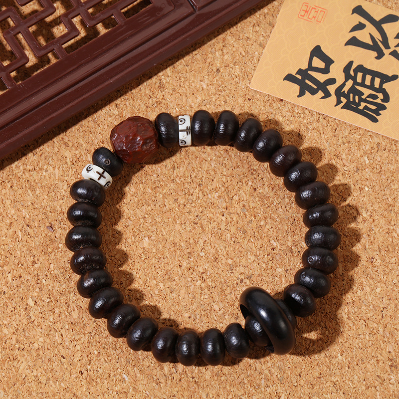 Purple gold bowl Abai prayer beads bracelet, Big Eye Cat single-loop bracelet, purple gold mouse Ebony running ring Buddhist prayer beads and cultural play accessories pic 9