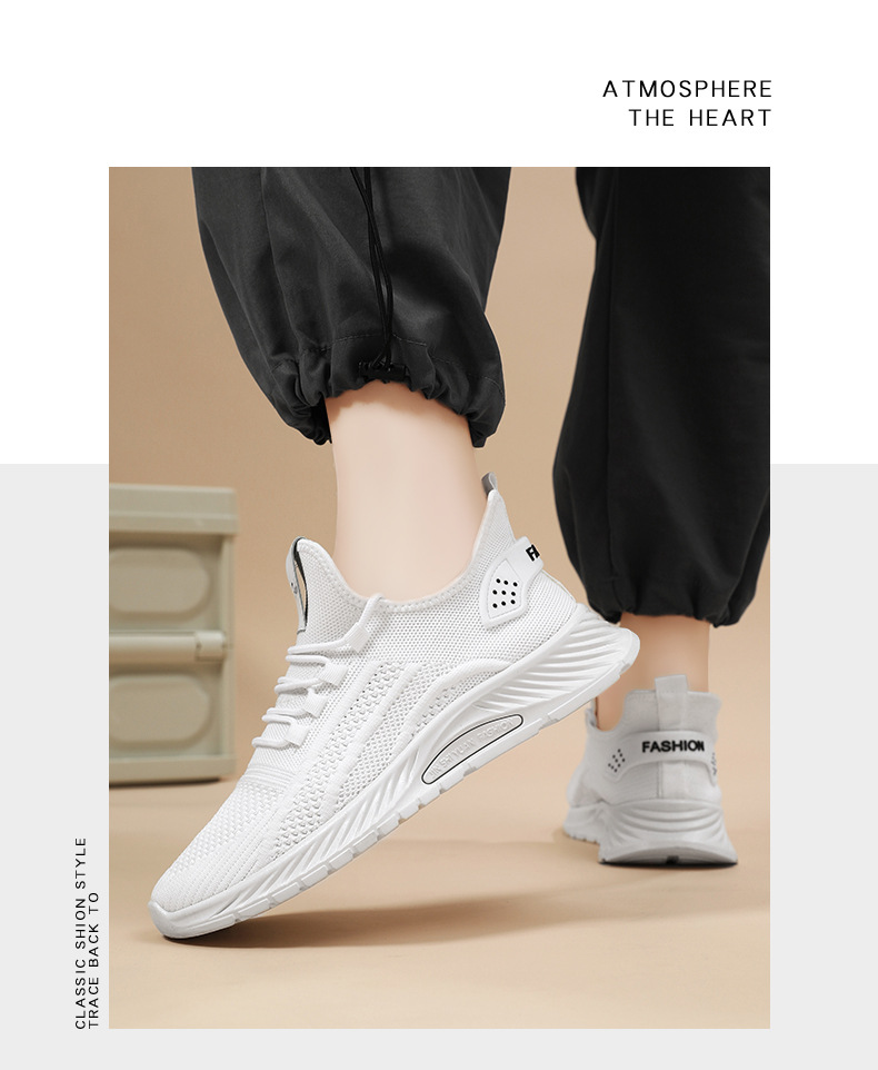 2024春秋季新款情侣时尚休闲运动单鞋批发跨境工厂潮流飞织鞋代发详情4