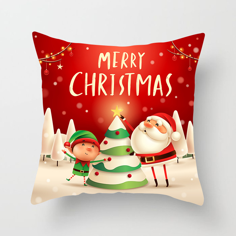 Red Santa Claus pillowcase cushions for home Christmas pic 8