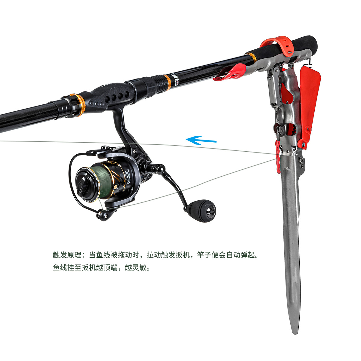 28006-5 LEO/ LeOU [5th Generation Folding Automatic Lifting Rod Stand] Stainless Steel Sea Rod Spring Stand pic 9