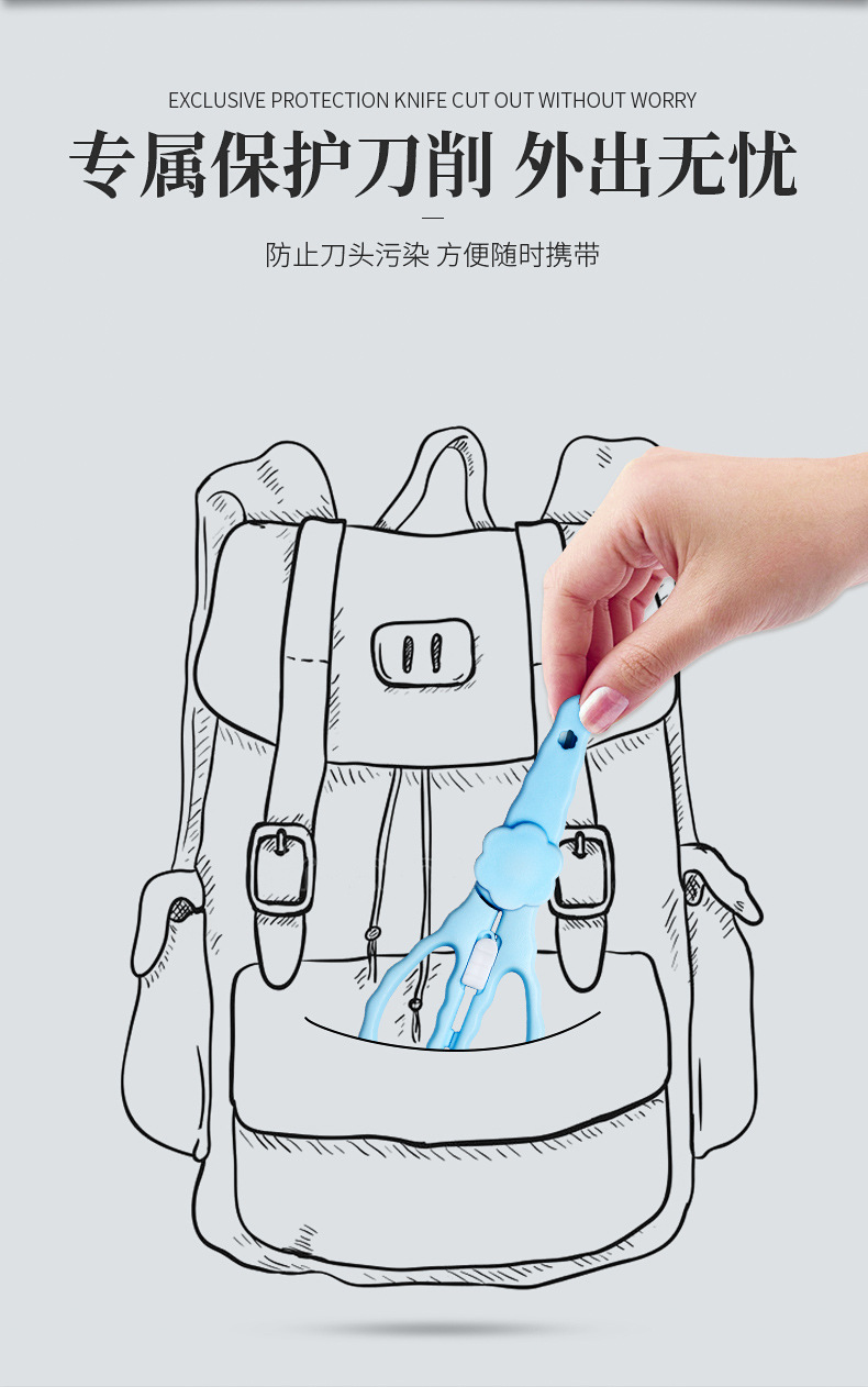 Factory direct sales of wavy stainless steel baby food scissors, baby scissors, food scissors, portable household kitchen scissors pic 4