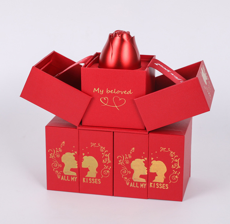 Lifting box metal rose everlasting flower jewelry box pic 3