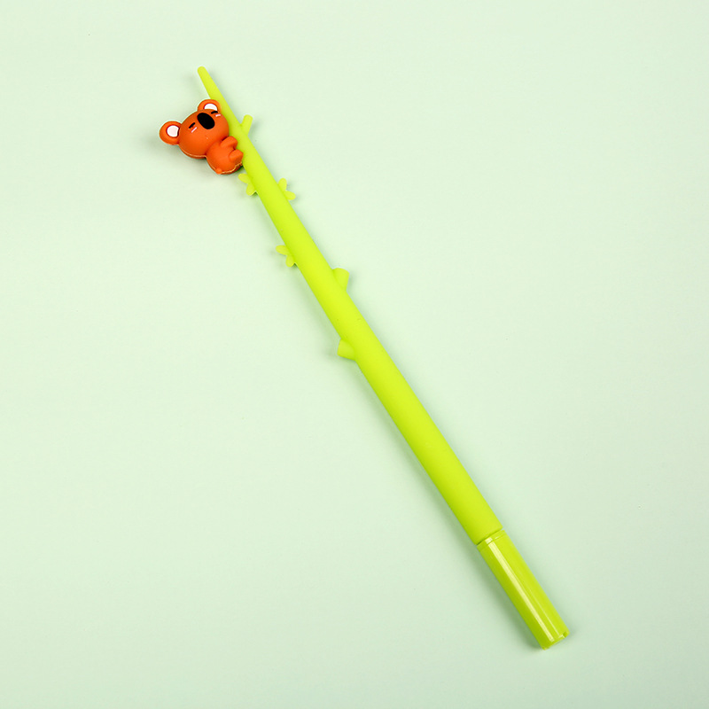 Nuevo creativo lindo papelería pluma koala holder rama estudiante pluma neutral silicona dibujos animados personalizado fabricante al por mayor pic 6