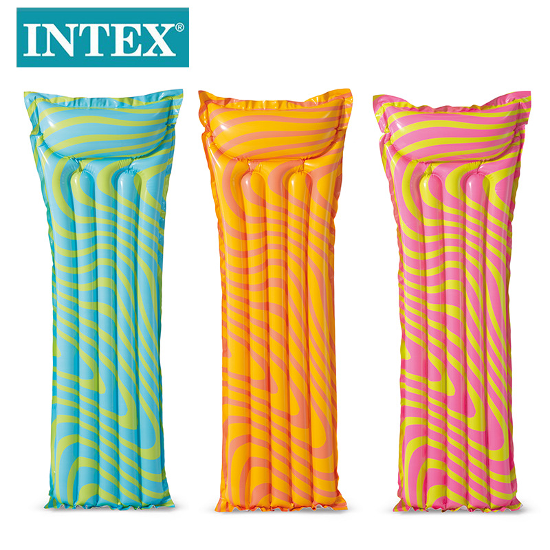 INTEX59711波浪纹浮排单人泳池充气浮床拍照便携充气玩具批发详情1