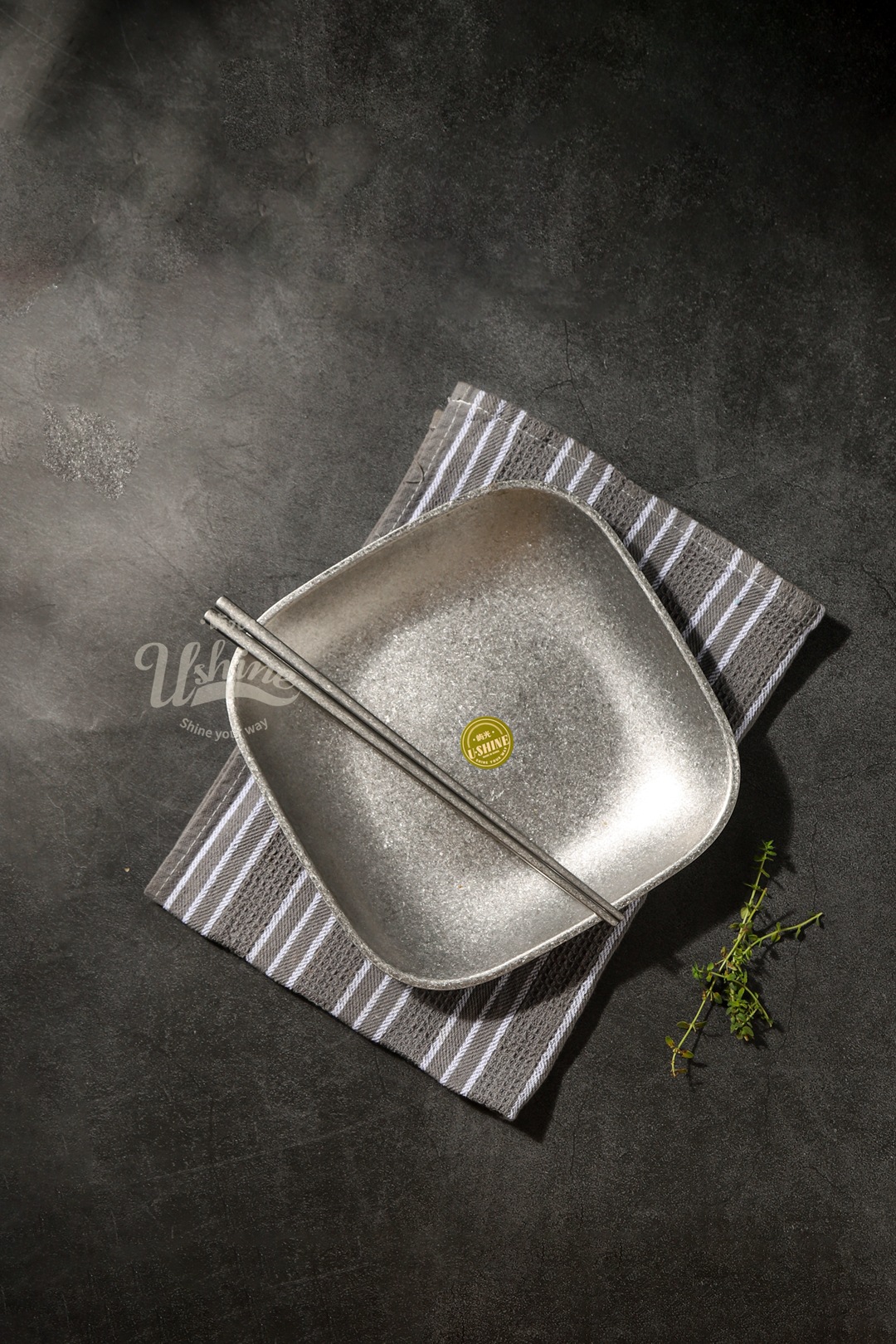 Customized matte 304 stainless steel plate, Qingfang industrial style Western cuisine steak plate, pasta plate, popular dessert plating pic 11