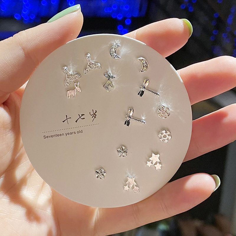 Exquisite and compact one-week stud set of earrings, 2023 new trendy and simple S925 earrings for women pic 41