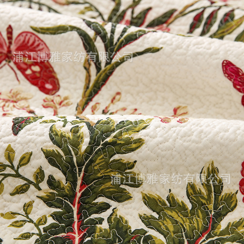 New floral and fresh pure cotton bed cover three-piece set, soft and skin-friendly, all-season quilted quilt, washable quilt wholesale pic 13