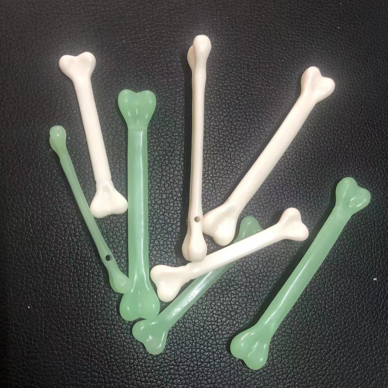 Halloween decorative bone props, prank toys, necklace accessories, white/luminous plastic skull bones pic 13
