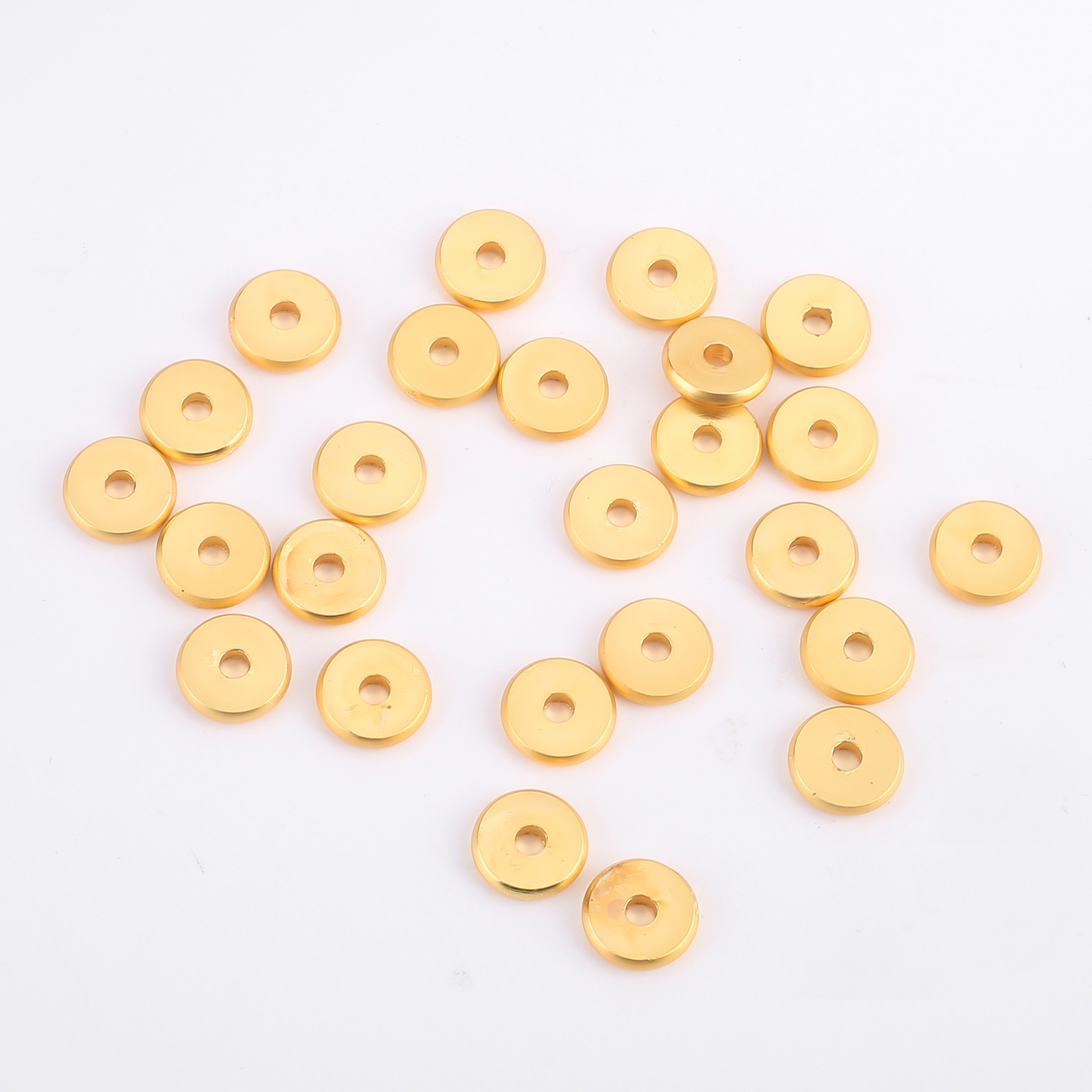 18K保色包金隔片车轮片光面圆片散珠隔珠diy饰品配饰手链项链配件详情18