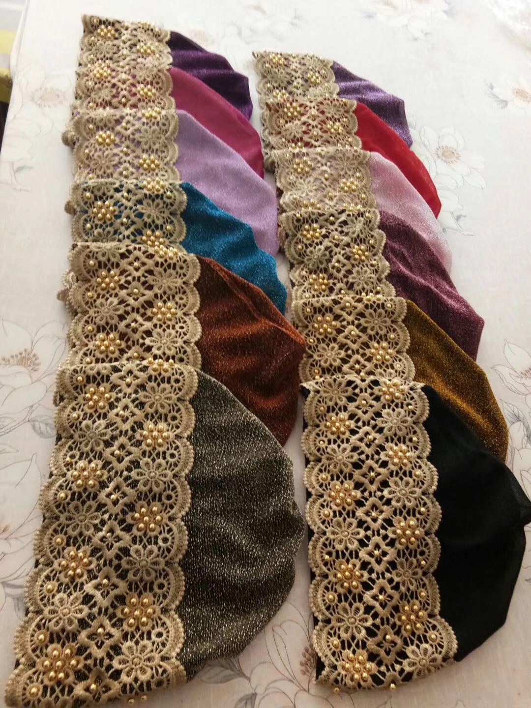 Factory direct sales of lace, wide edge gold thread, double-sided water-soluble lace, embroidery, hollowed-out embroidery, clothing accessories, lace flowers pic 14