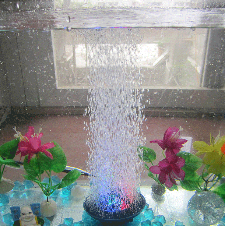 Aquarium LED seven-color gas stone oxygen-increasing light, aquarium gas stone with light, fish tank stone, landscape stone pic 23