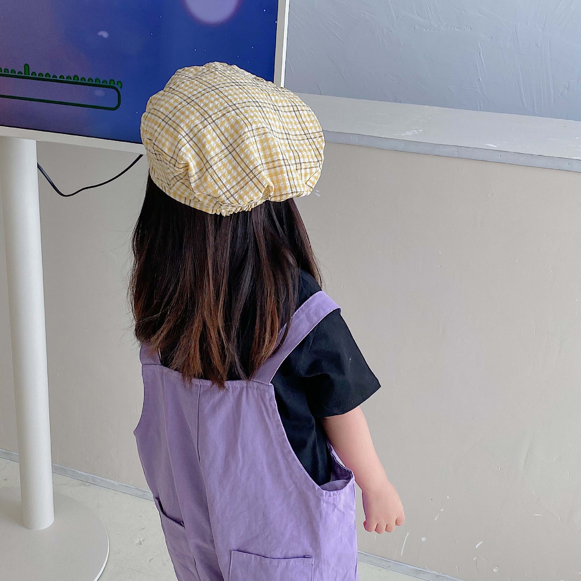 Sombrero de bebé otoño sur primavera verano boina coreana versión de moda ins viento niña pintora sombrero trendy cuadros boina para niños pic 20