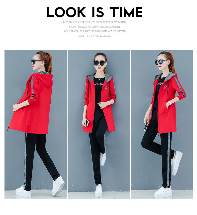 运动套装女春秋季2020新款宽松时尚卫衣三件套大码长袖跑步休闲服详情20