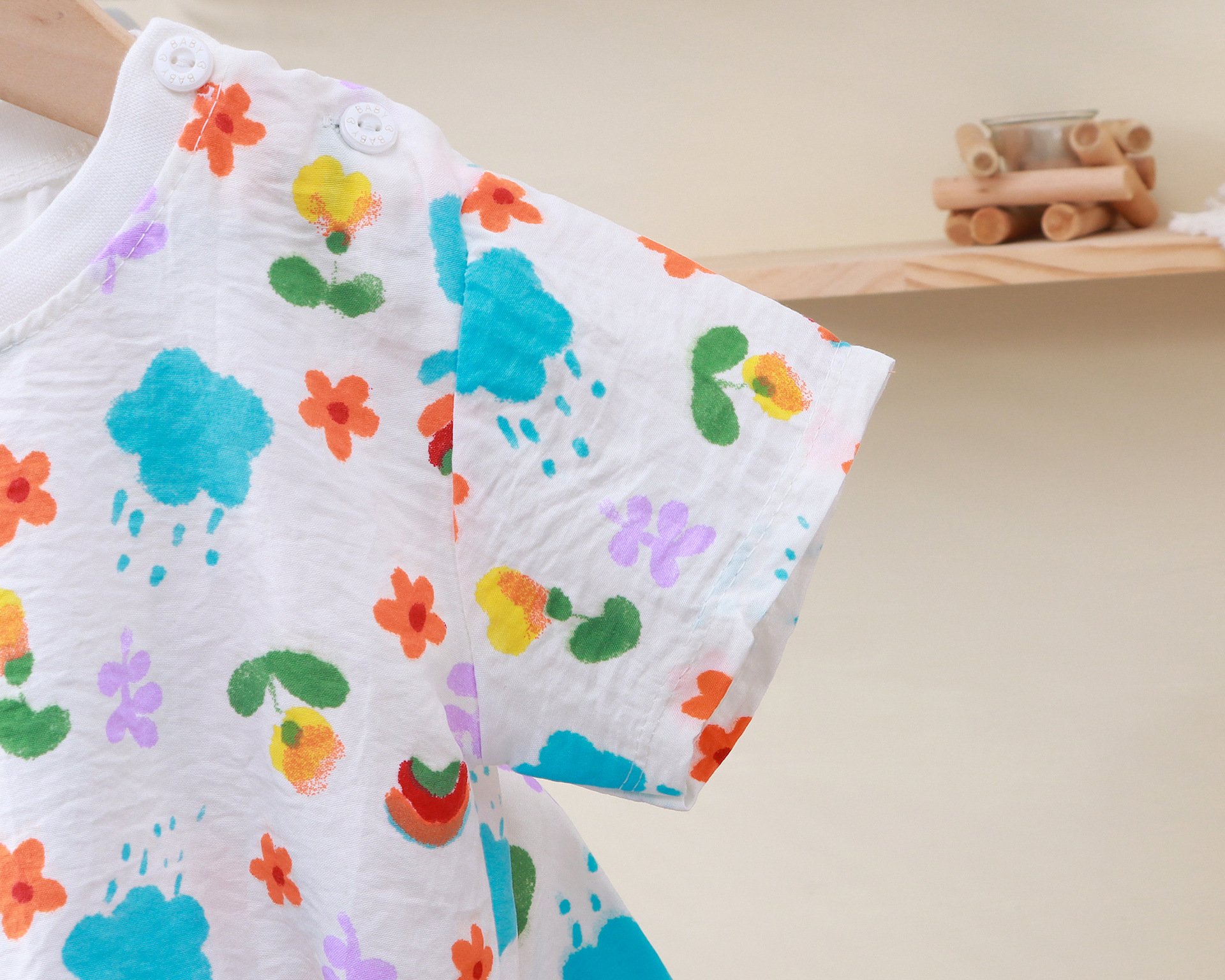 新款云朵绵短袖套装儿童短袖两件套居家休闲装宝宝半袖短裤批发详情8