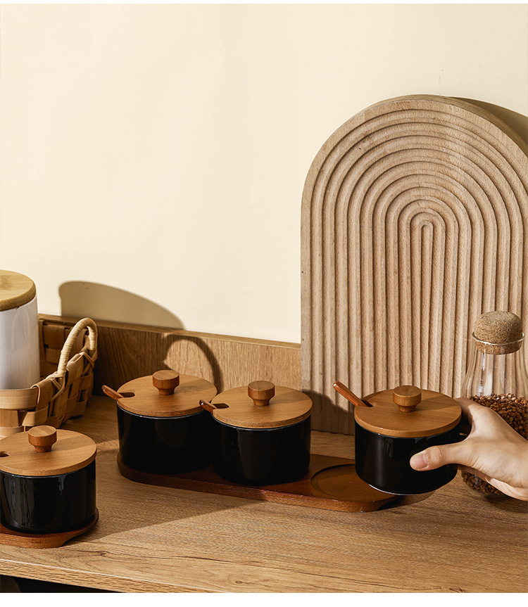 复古陶瓷调料盒盐罐家用调味料盒组合套装厨房调料罐调料瓶调味罐详情20