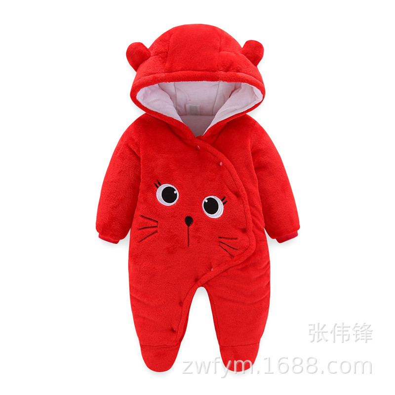 Baby one-piece suit thickened autumn and winter outfits 0 baby clothes for boys and girls 1 newborn autumn clothes winter cotton-padded clothes crawling clothes pic 23
