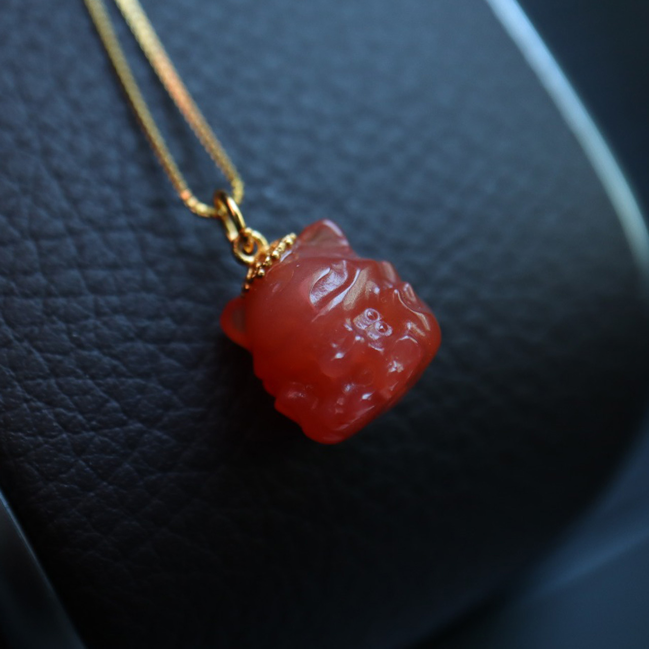 New natural salt source agate jewelry accessory S925 silver gold-plated non-red Crown Phoenix Nine Little Fox Spirit Fox accessory pic 13