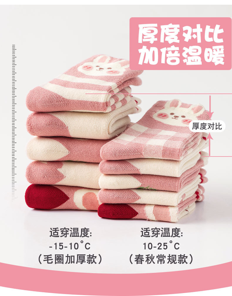 敏榴2023冬季加厚毛圈毛巾袜子批发可爱卡通保暖宝宝棉袜女童袜子详情4